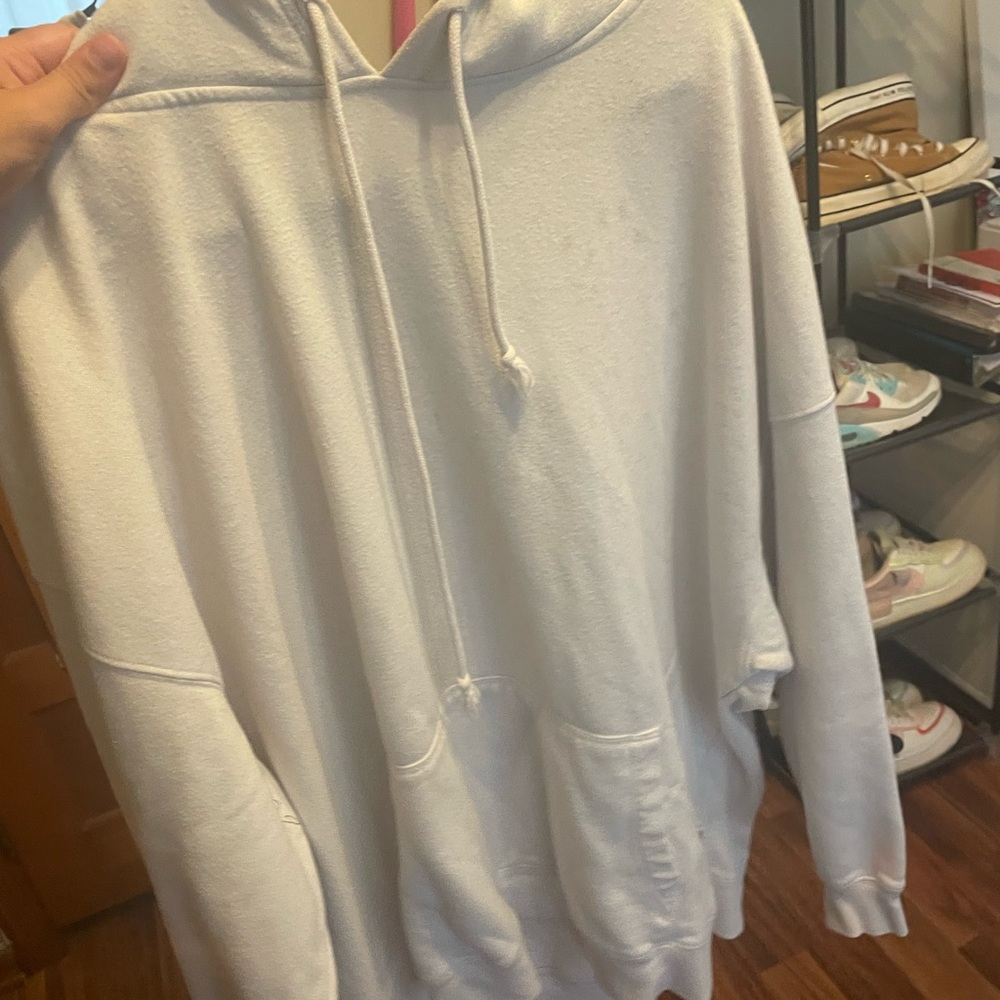 Aeropostale White Cozy Sweater with Drawstring Hood